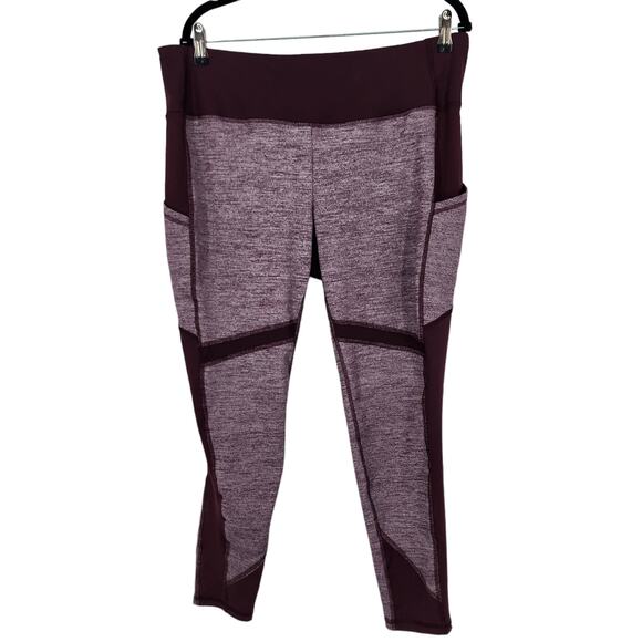 Torrid Space-Dye Knit Full Length Stretch Active Burgundy Leggings Size 2X - Picture 1 of 3